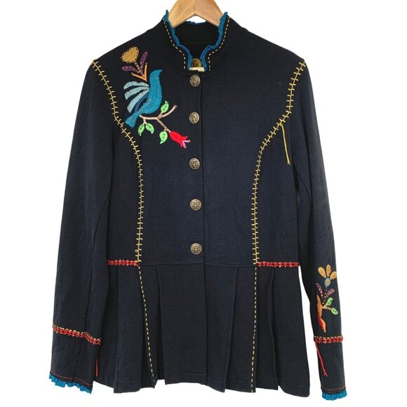 Double D Ranch XS/S Black Stretch Knit Blazer RH10469 GUC Western Couture - Picture 1 of 11